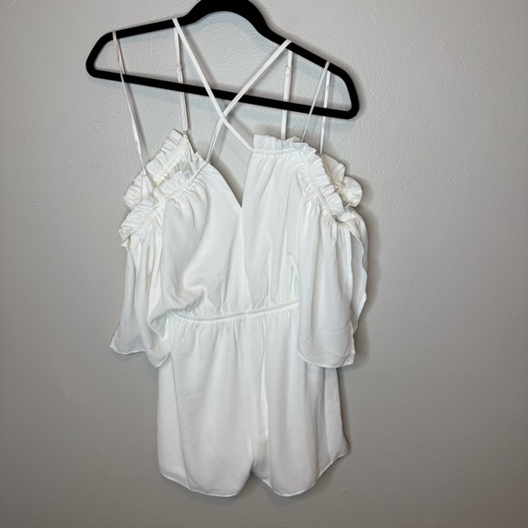 Lulus Catch Me Crushing White Off-the-Shoulder Romper - Picture 5 of 14